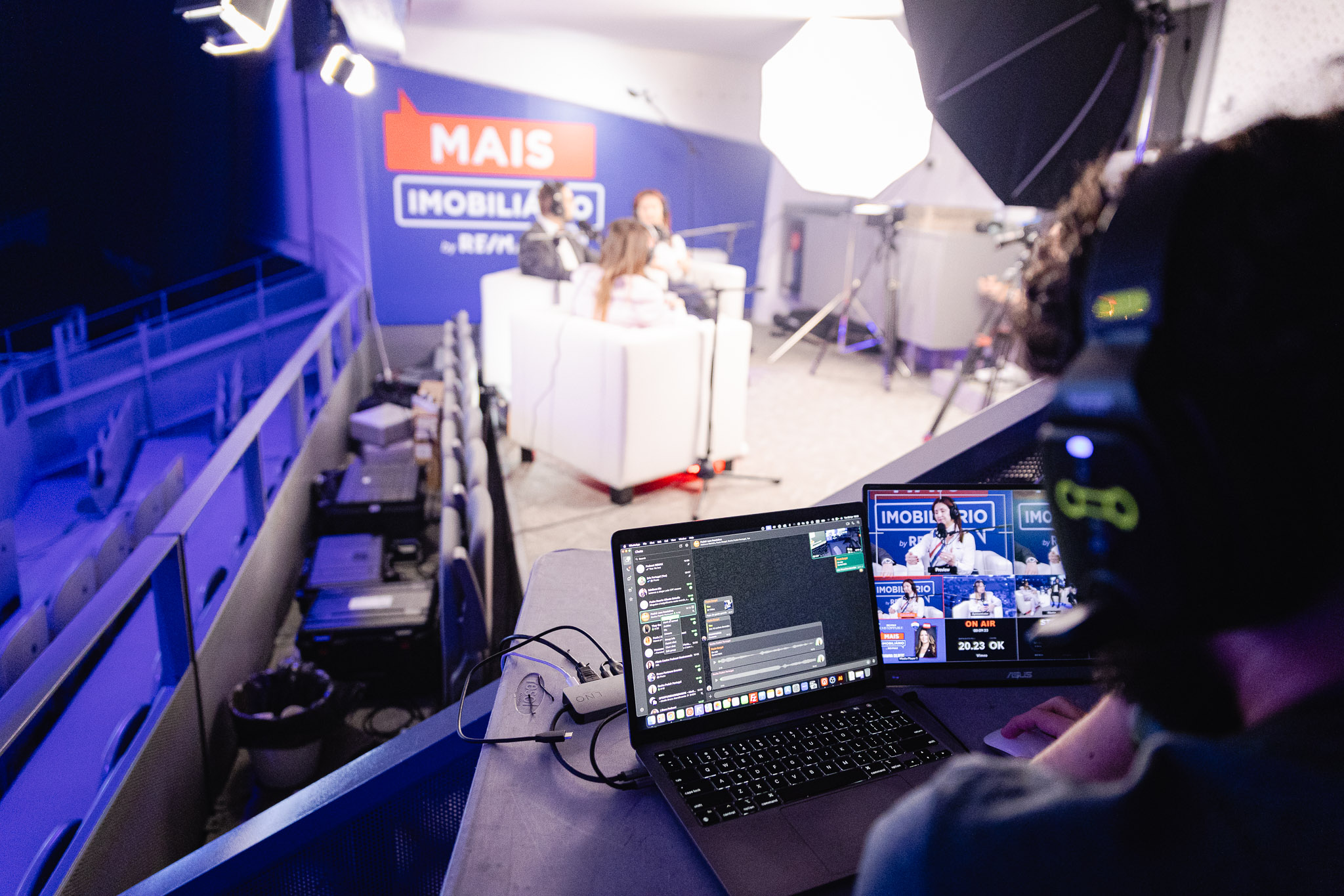 Operação técnica de streaming ao vivo